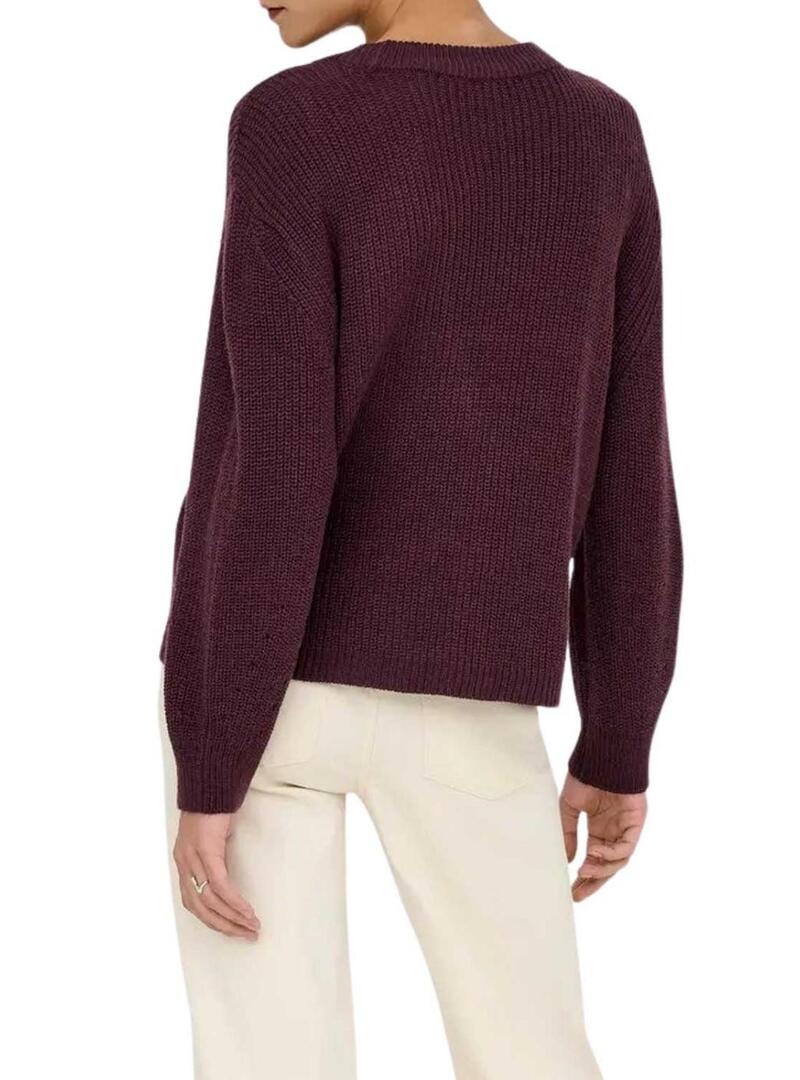 Maglia Only Milouz bordeaux per donna