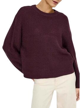 Maglia Only Milouz bordeaux per donna