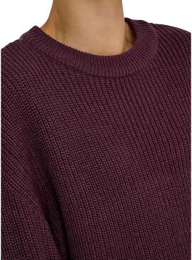 Maglia Only Milouz bordeaux per donna