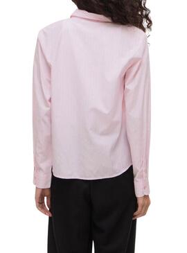 Camicia Vila Darma a righe rosa per donna.