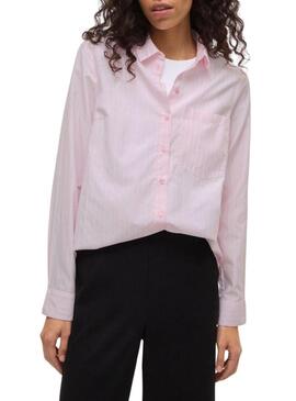 Camicia Vila Darma a righe rosa per donna.