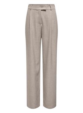 Pantaloni Only Linda grigi taupe per donna.