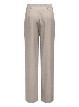 Pantaloni Only Linda grigi taupe per donna.