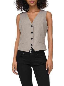 Gilet Only Linda grigio per donna