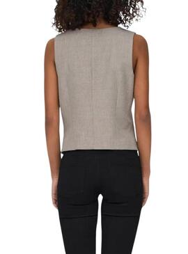 Gilet Only Linda grigio per donna
