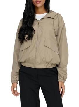 Cortavento Only Dominique beige per donna