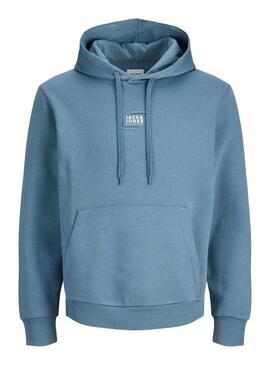 Felpa Jack and Jones Corp blu per uomo