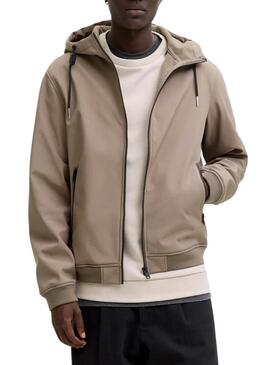 Giacca Jack And Jones Softshell color cammello per uomo
