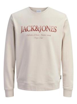 Felpa Jack and Jones Devin bianca sporca per uomo