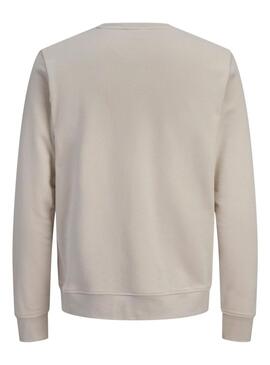 Felpa Jack and Jones Devin bianca sporca per uomo