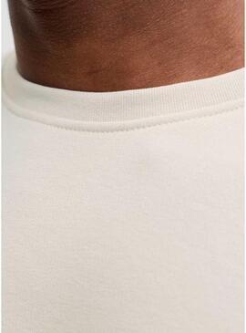 Felpa Jack and Jones Devin bianca sporca per uomo