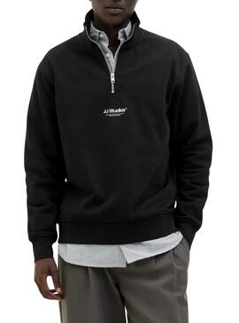 Felpa nera Jack and Jones Soho per uomo.