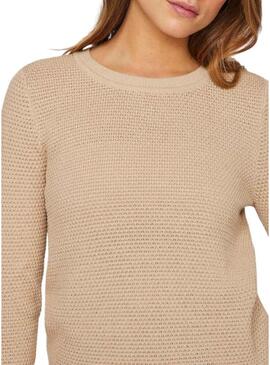 Maglia Vila Vidalo beige per donna.