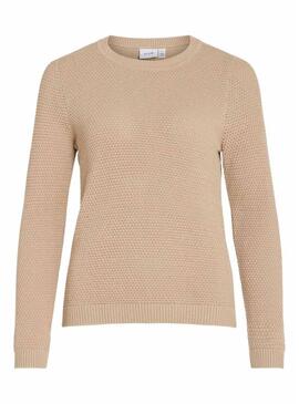 Maglia Vila Vidalo beige per donna.