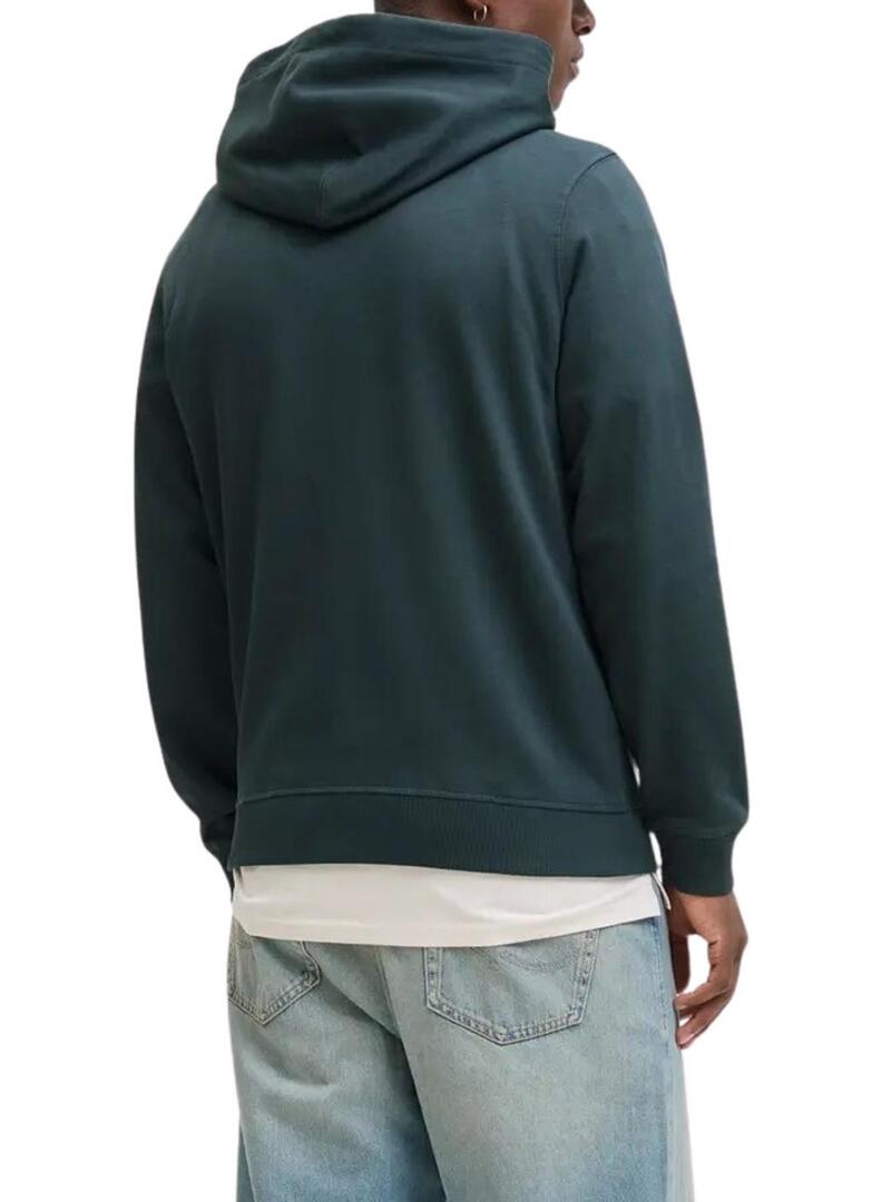 Felpa Jack and Jones Norrebro Hood verde per uomo