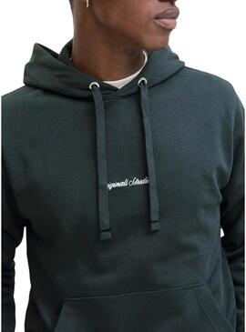 Felpa Jack and Jones Norrebro Hood verde per uomo
