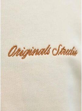 Felpa Jack and Jones Norrebro beige per uomo.