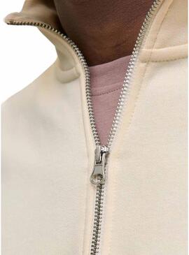 Felpa Jack and Jones Norrebro beige per uomo.