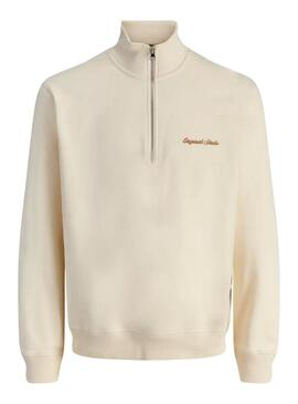 Felpa Jack and Jones Norrebro beige per uomo.