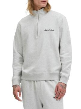 Felpa Jack and Jones Norrebro grigia per uomo.