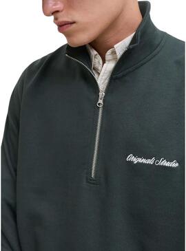 Felpa Jack and Jones Norrebro verde per uomo