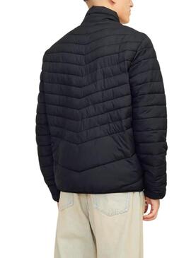 Giacca Jack and Jones Estate nera pieghevole da uomo.