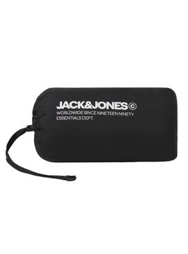 Giacca Jack and Jones Estate nera pieghevole da uomo.