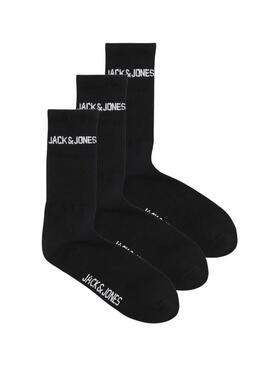 Confezione di calze Jack and Jones Melvin nere per uomo