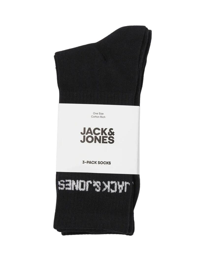 Confezione di calze Jack and Jones Melvin nere per uomo