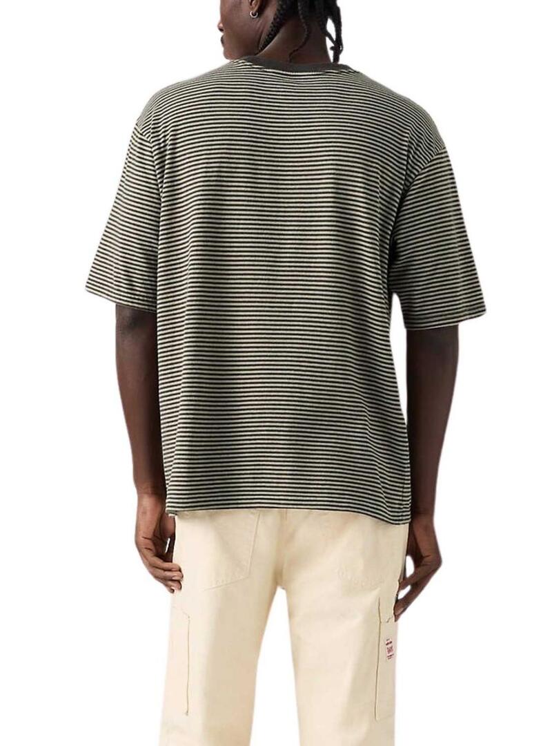 Maglietta Levi's Worker a righe verde per uomo