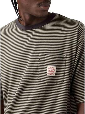 Maglietta Levi's Worker a righe verde per uomo