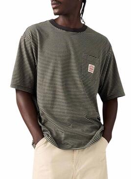 Maglietta Levi's Worker a righe verde per uomo