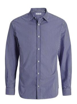 Camicia Jack and Jones Matheo a righe blu per uomo