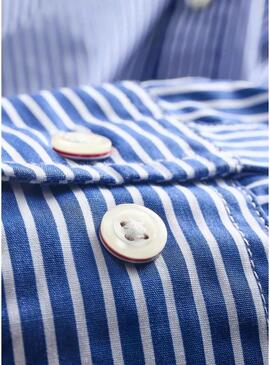 Camicia Jack and Jones Matheo a righe blu per uomo