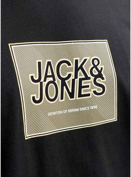 Maglietta Jack and Jones Rain nera per uomo.