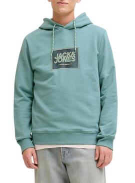 Felpa Jack and Jones Rain turchese per uomo