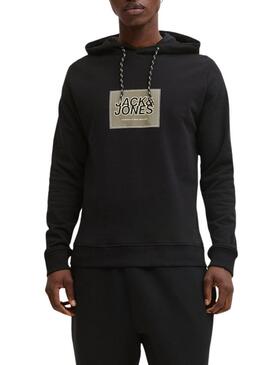 Felpa Jack and Jones Rain nera per uomo