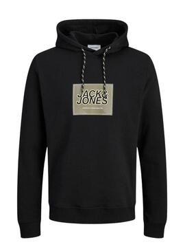 Felpa Jack and Jones Rain nera per uomo