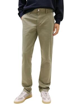 Pantaloni Tommy Jeans Scanton verde chino per uomo