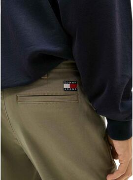 Pantaloni Tommy Jeans Scanton verde chino per uomo