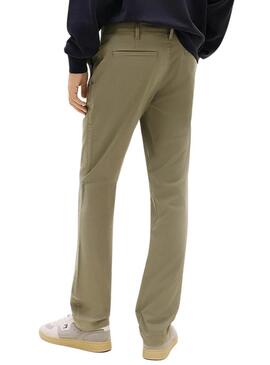 Pantaloni Tommy Jeans Scanton verde chino per uomo