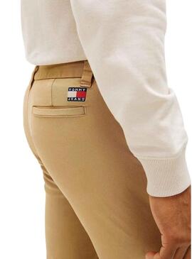 Pantaloni Tommy Jeans Scanton beige chino per uomo