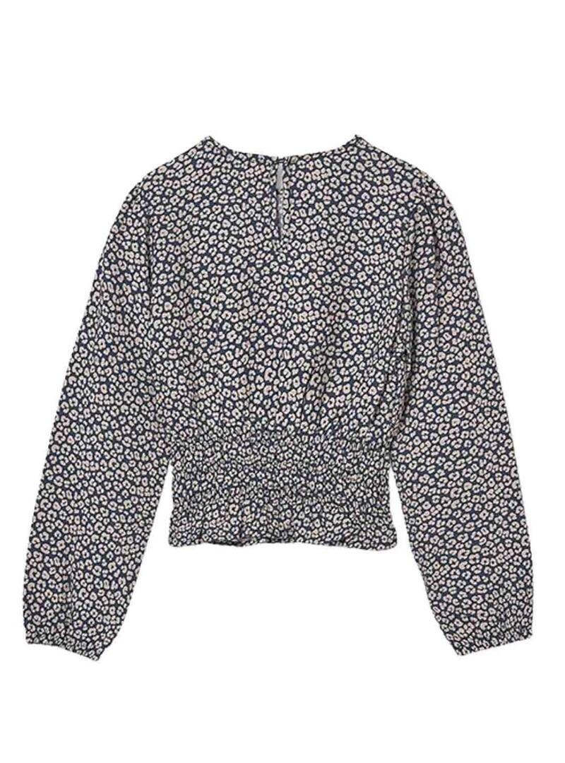 Camicetta Mayoral blu scuro e beige per ragazza