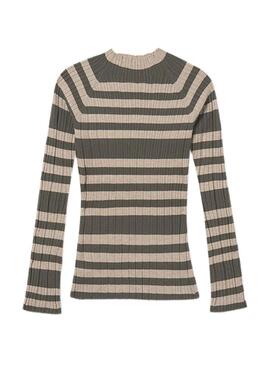 Maglia Mayoral mezzocollo beige e verde per bambina