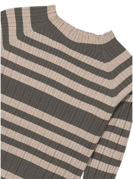 Maglia Mayoral mezzocollo beige e verde per bambina