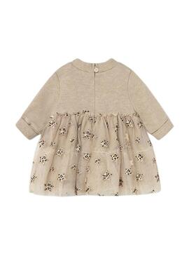 Abito Mayoral in tulle beige per bambini