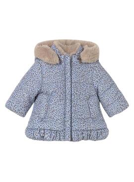 Giaccone reversibile Mayoral stampa animalier blu per bambini