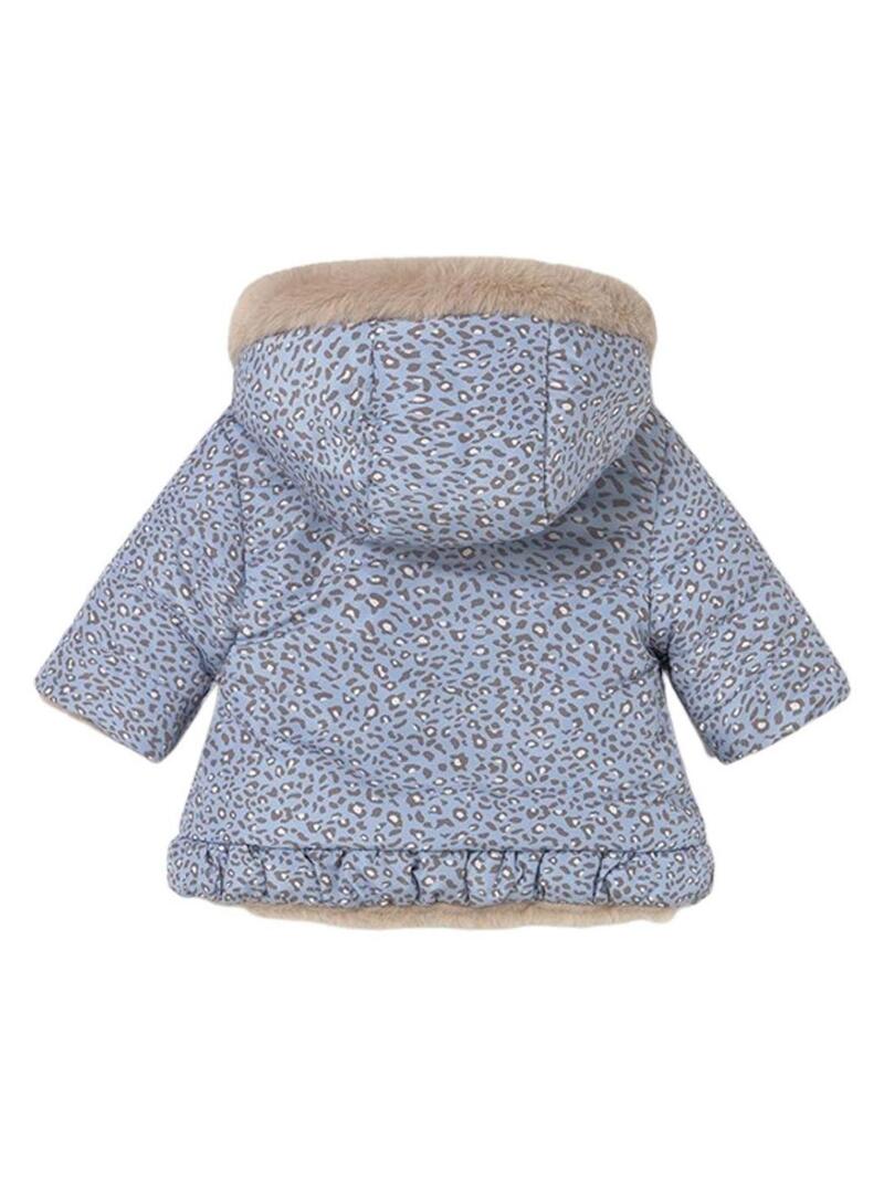 Giaccone reversibile Mayoral stampa animalier blu per bambini