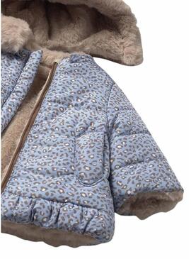 Giaccone reversibile Mayoral stampa animalier blu per bambini