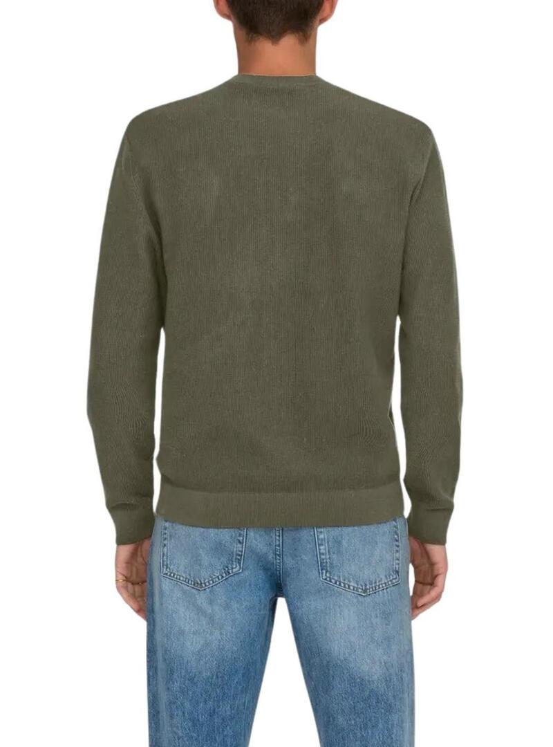 Maglia Only and Sons Onstony verde per uomo